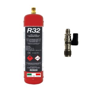Gas R32 Refrigerante bombola da 1 lt ricarica con rubinetto